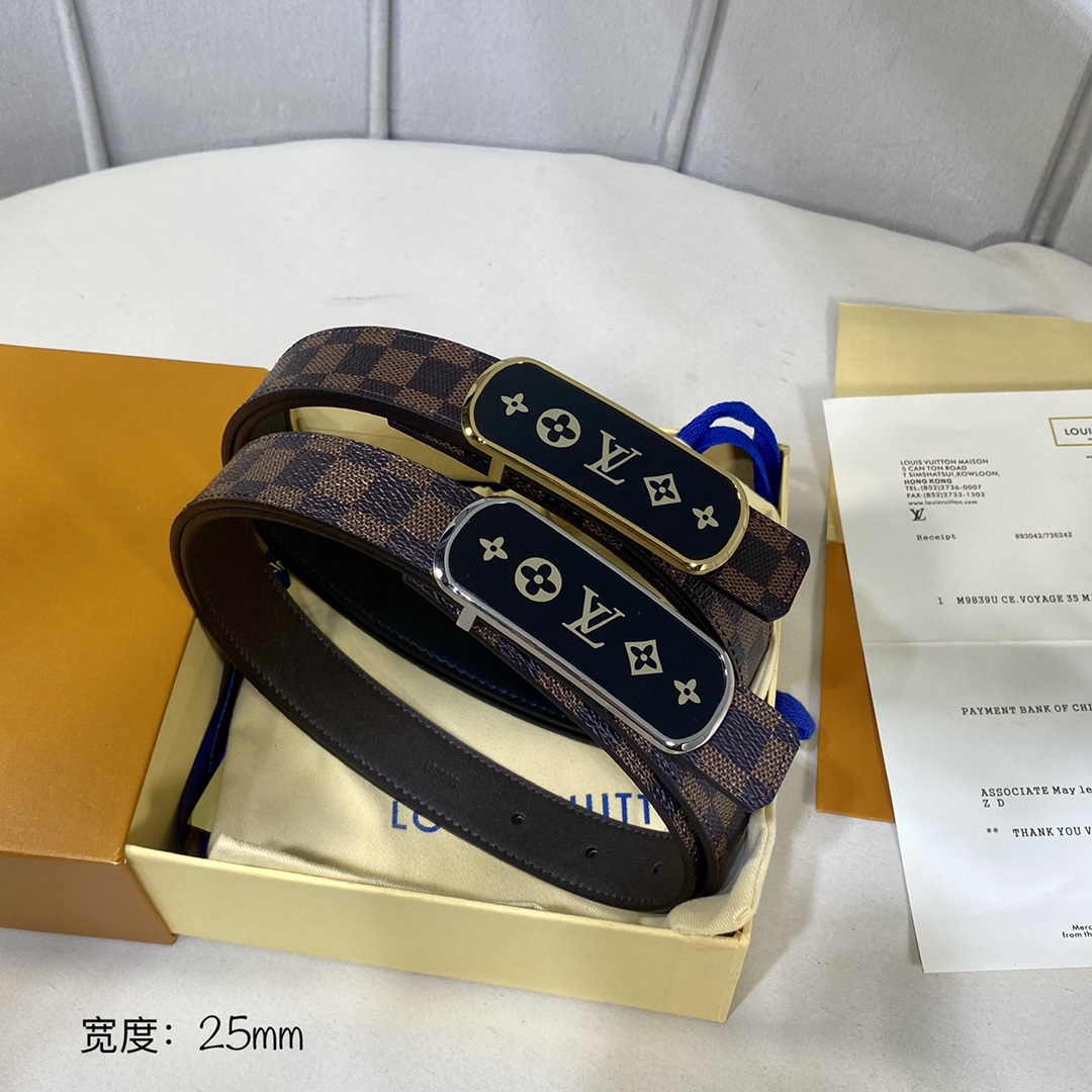 L*ouis V*uitton Belts Top Quality 25MM