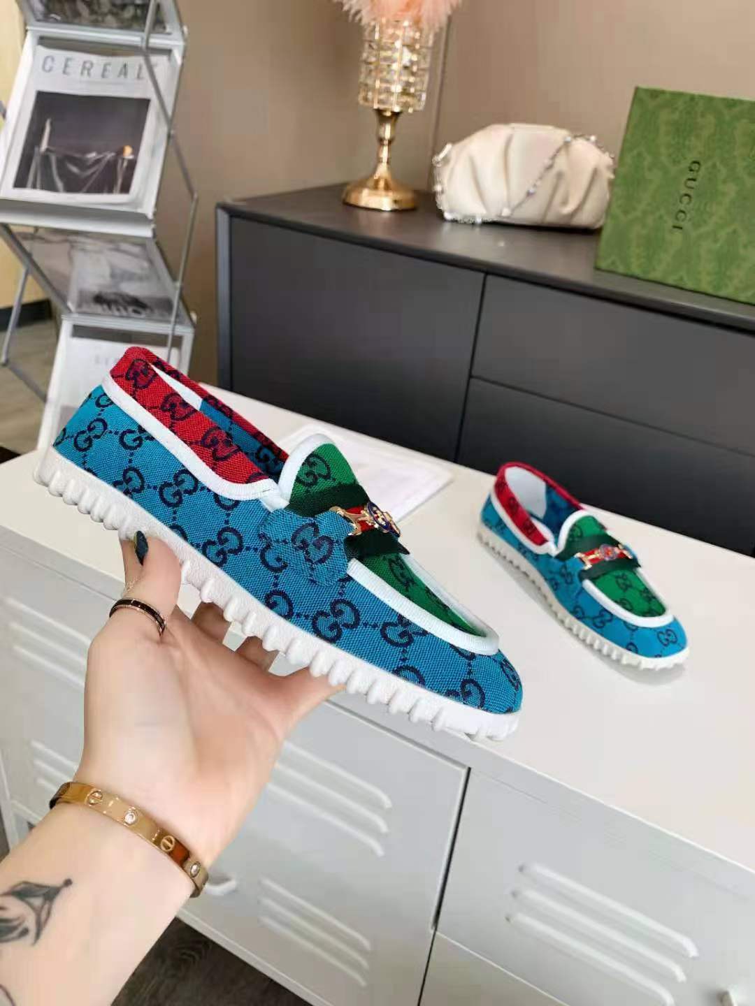 Men Women G*ucci Loafer Top Sneaker