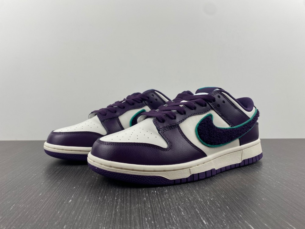 from SB Dunk Low Chenille Swoosh DQ7683-100
