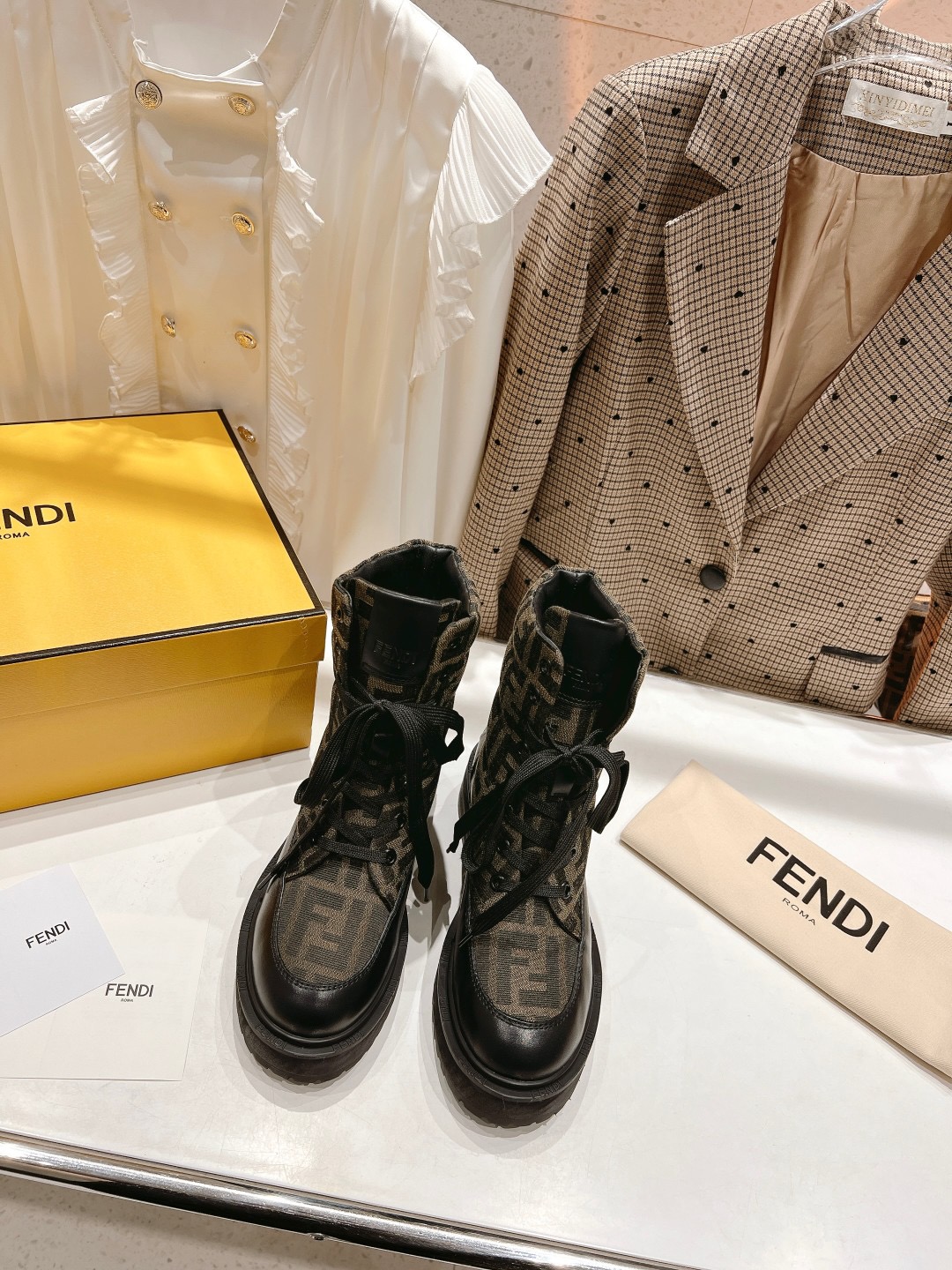 Women F*endi Top Boots Maikesneakers