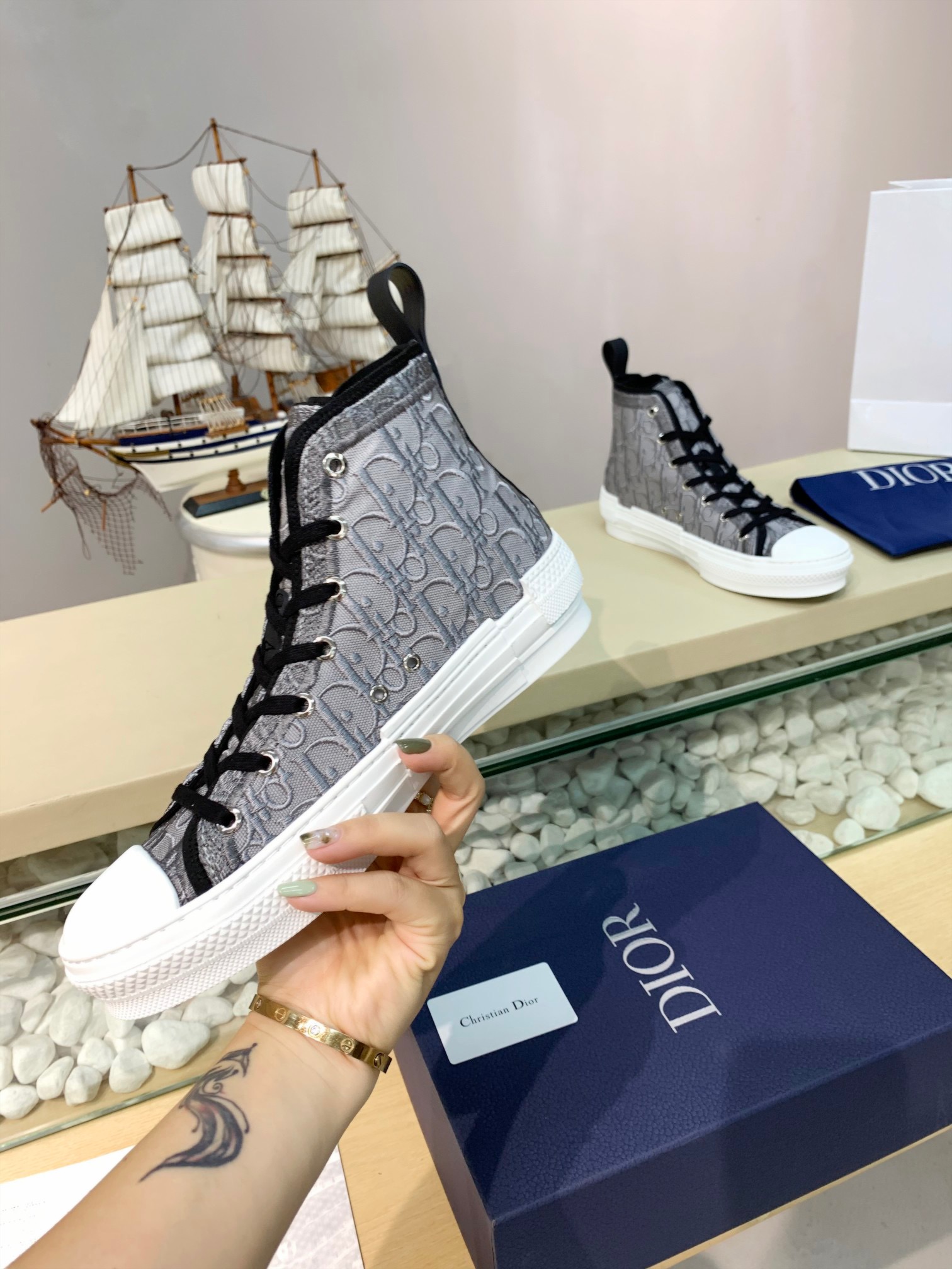 Men Women D*ior Top Sneakers