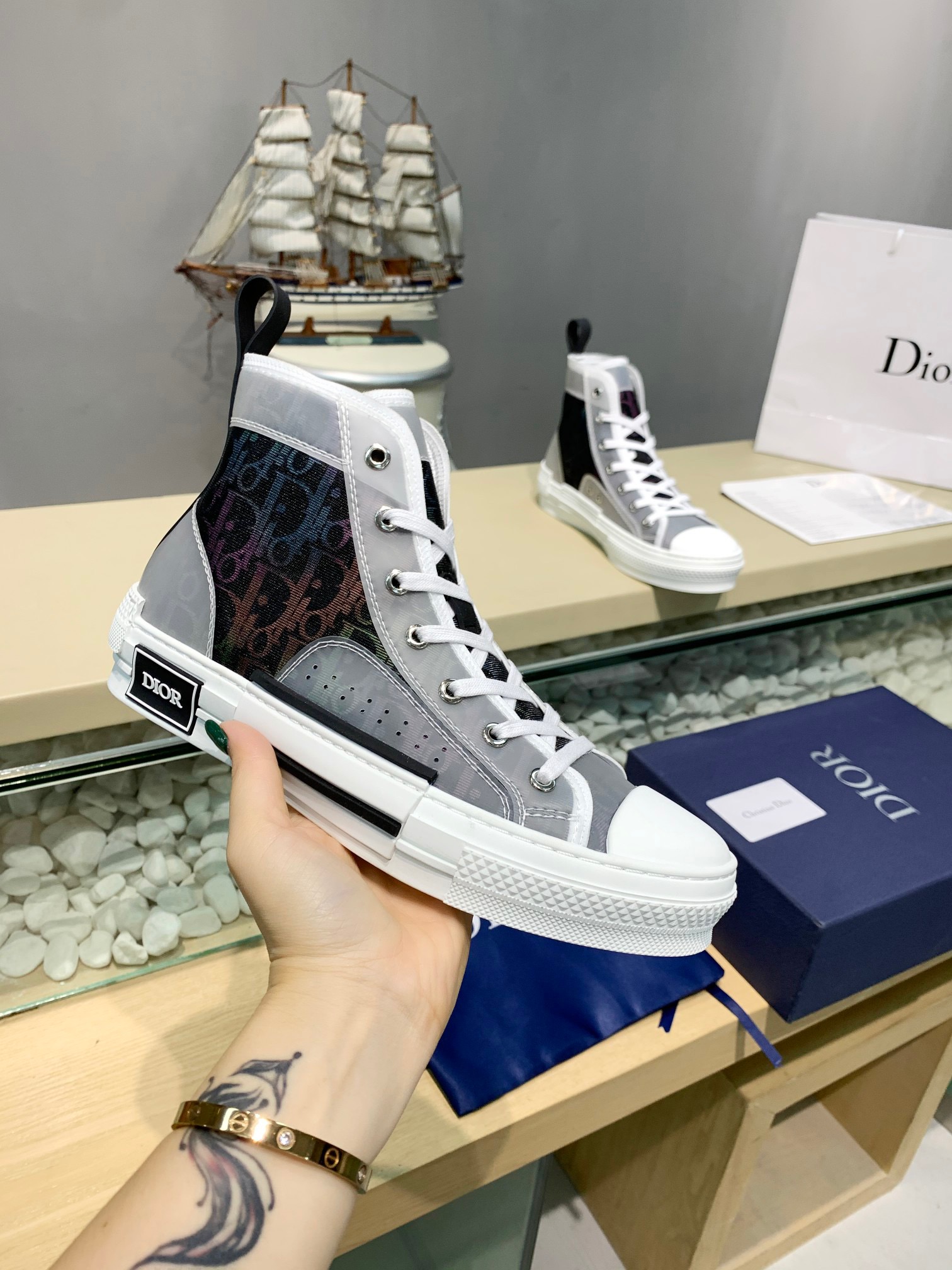Men Women D*ior Top Sneakers