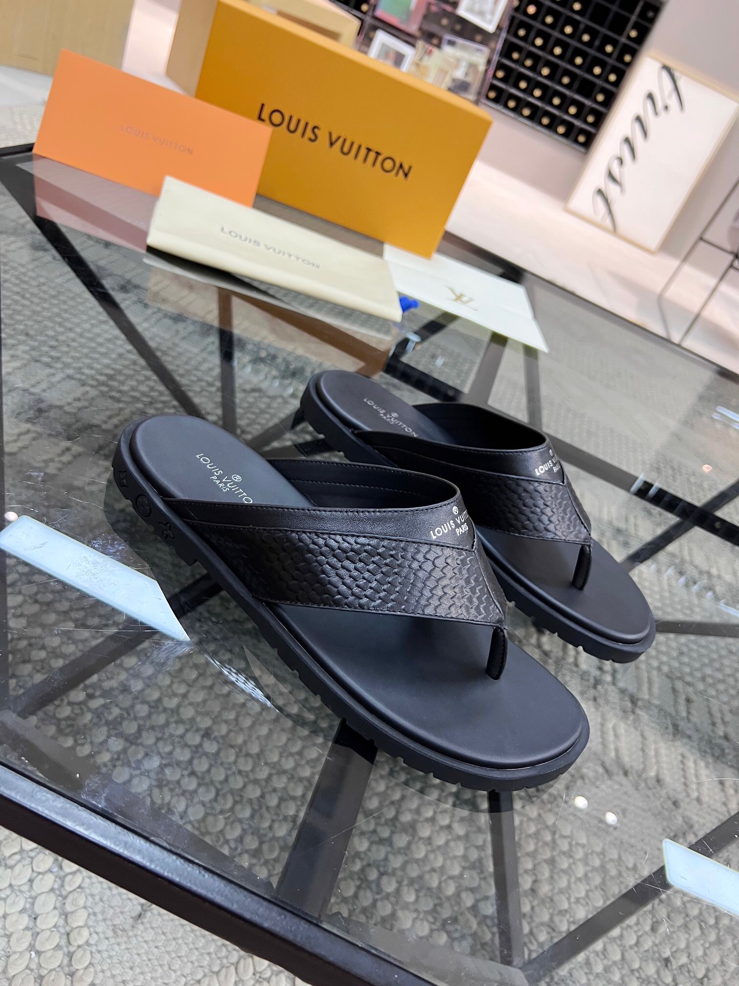 Men L*ouis V*uitton Top Slippers