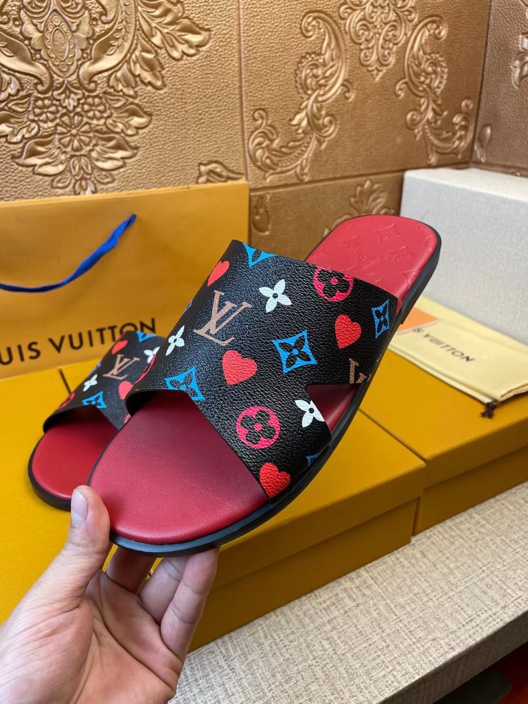 Men L*ouis V*uitton Top Slippers