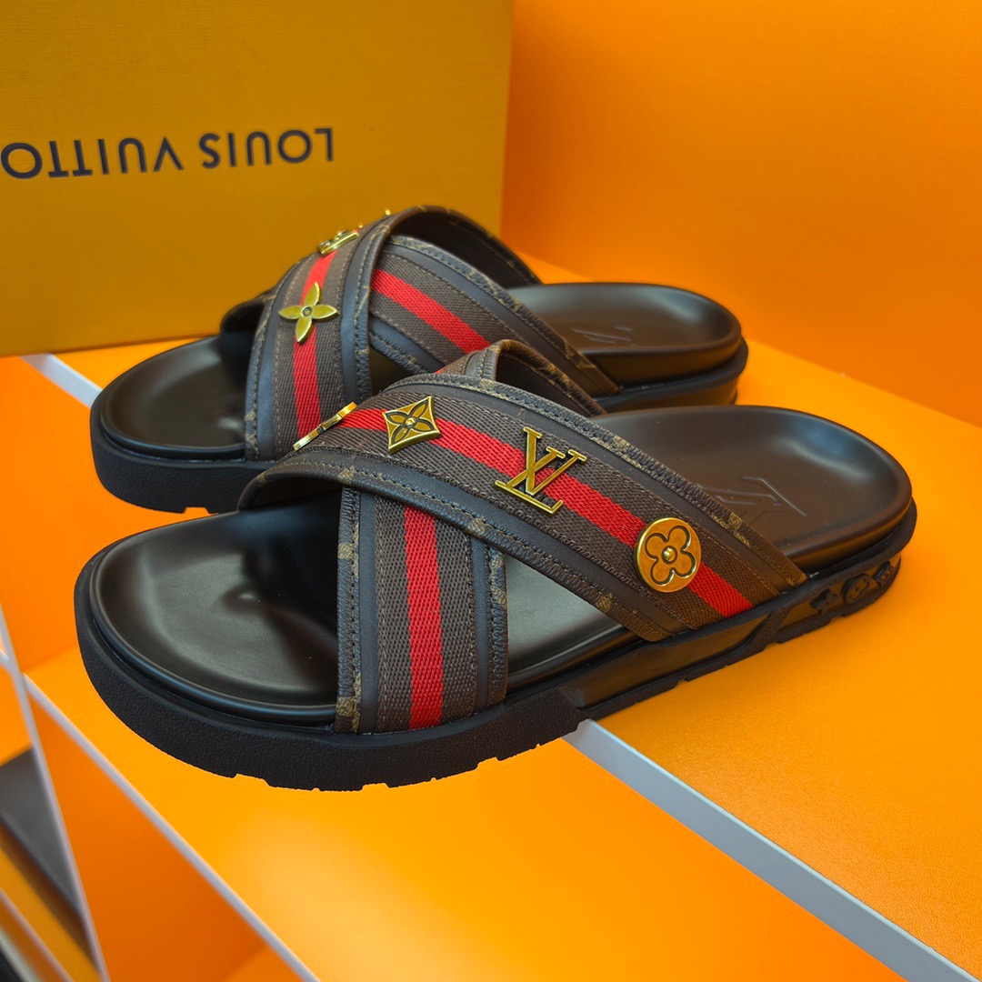 Men L*ouis V*uitton Top Slippers