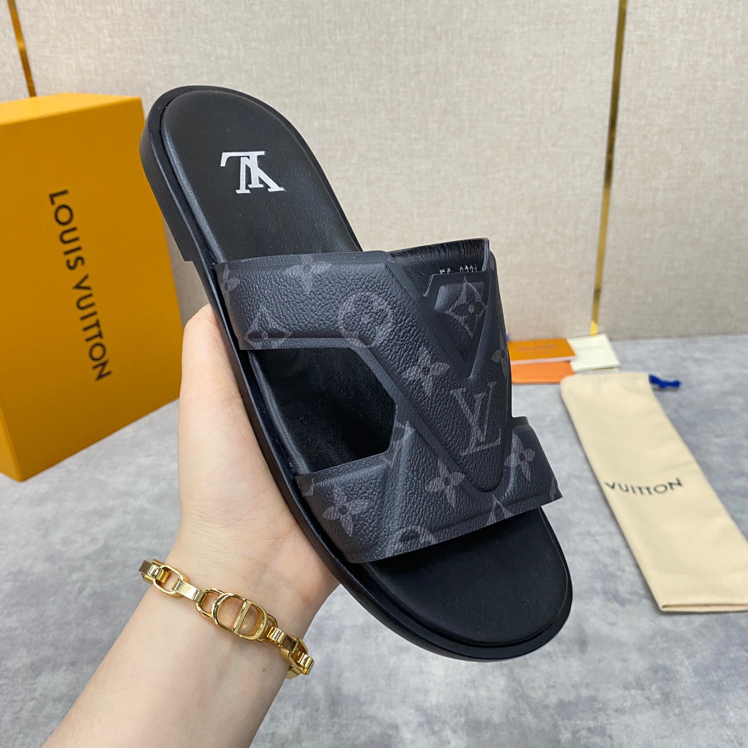 Men L*ouis V*uitton Top Slippers