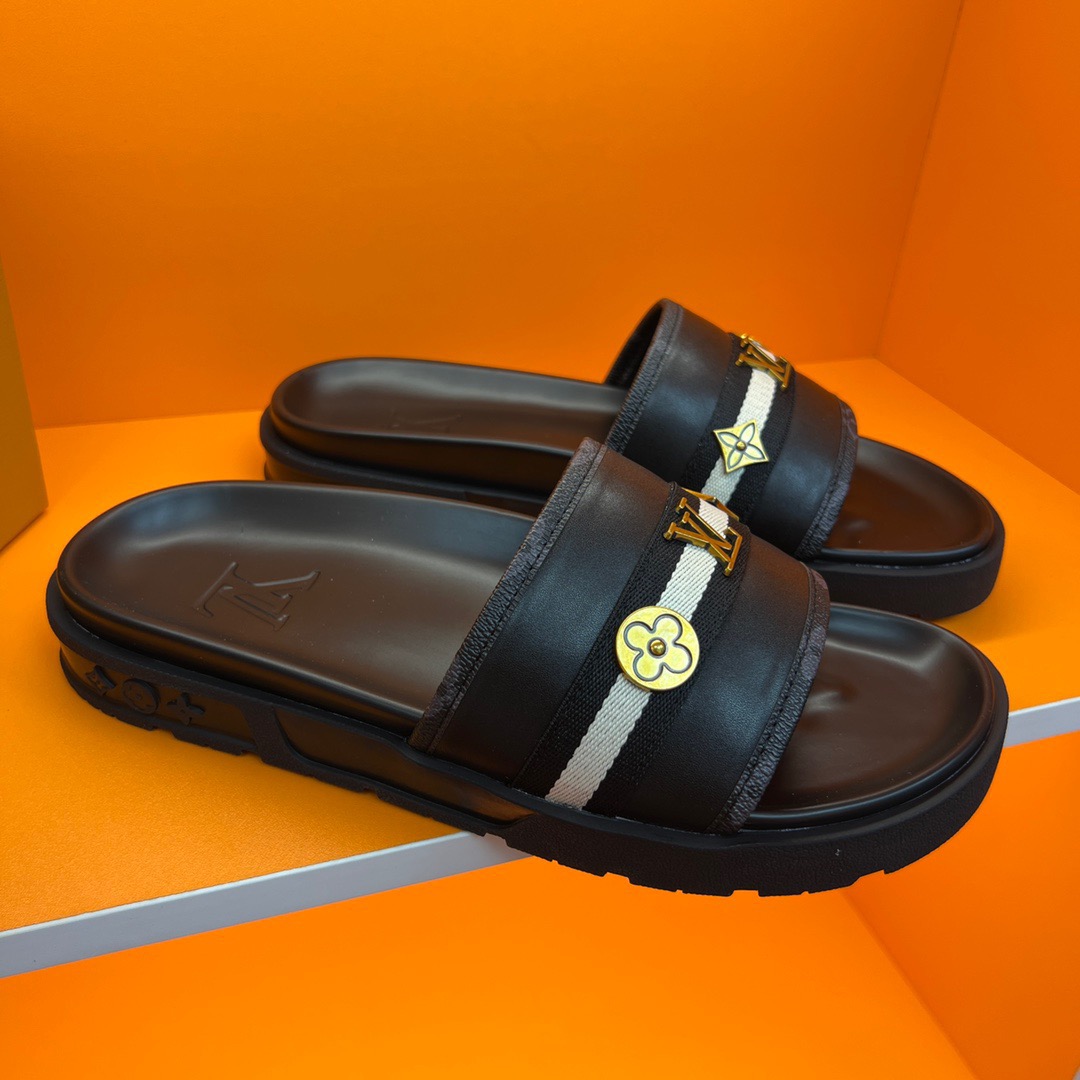 Men L*ouis V*uitton Top Slippers