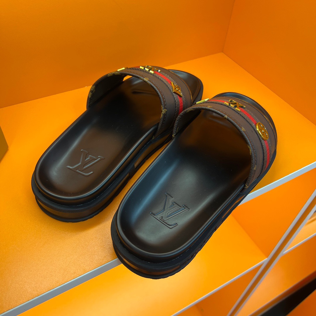 Men L*ouis V*uitton Top Slippers
