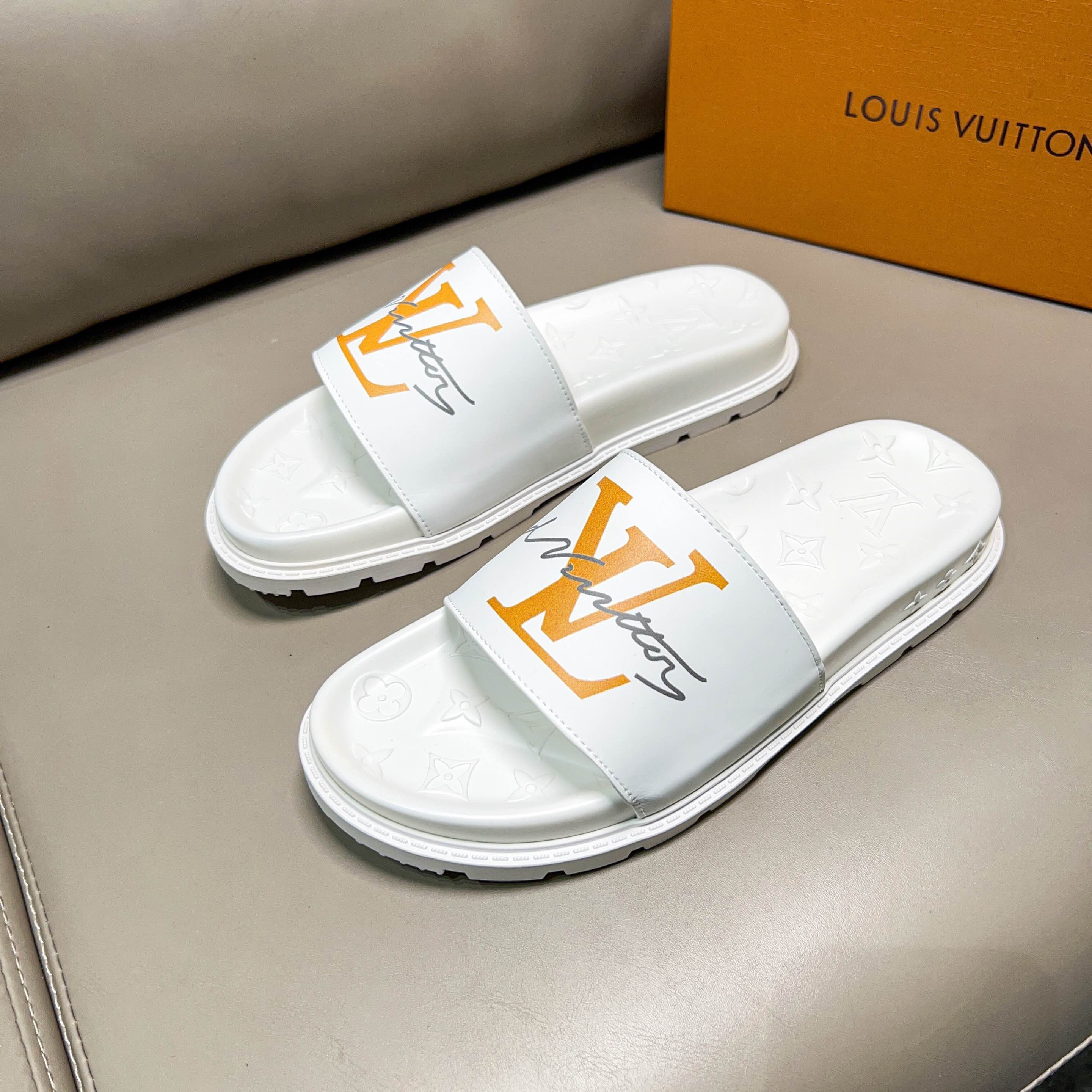 Men L*ouis V*uitton Top Slippers