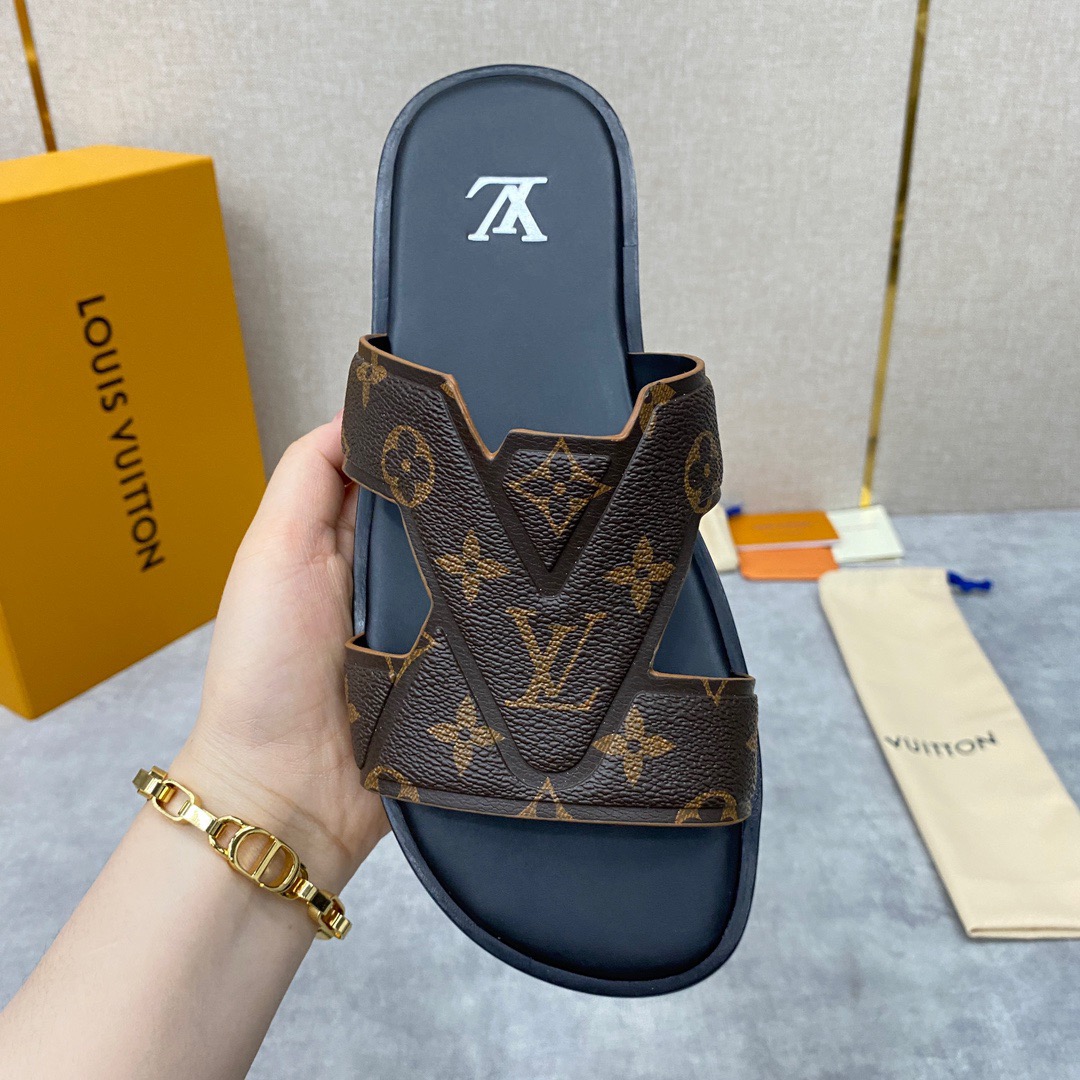 Men L*ouis V*uitton Top Slippers