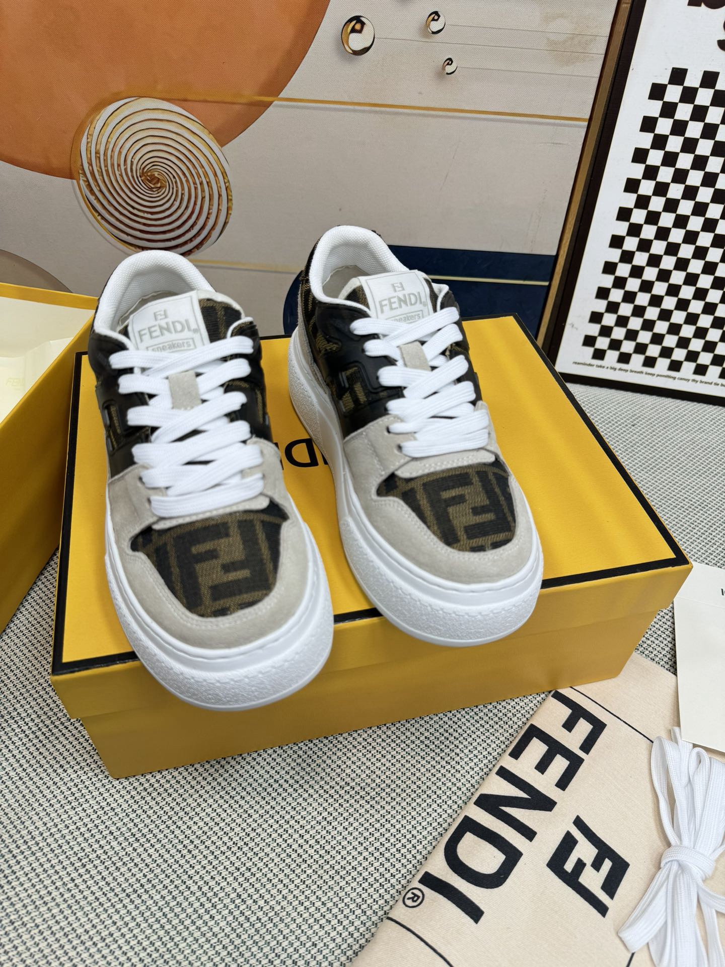 Men Women F*endi Top Sneakers size 35-46